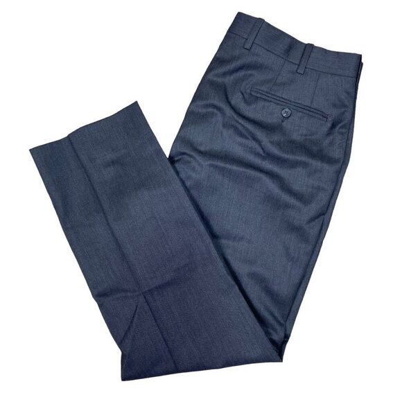 JB Britches Trousers Flat Front Torino Wool Mid Grey Sie 35 Regular - Picture 1 of 7